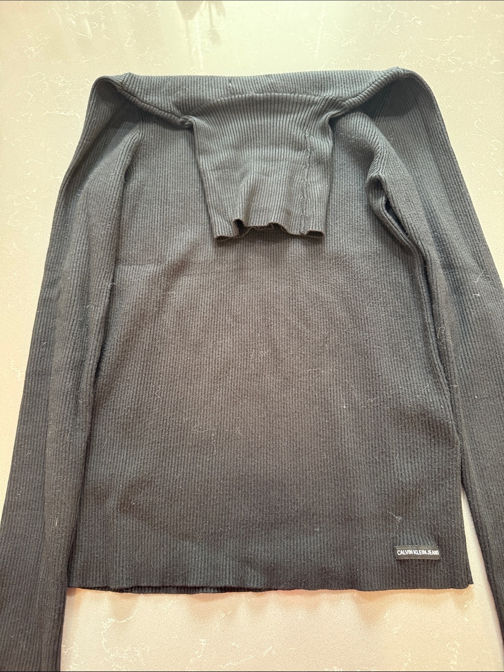 Calvin Klein Jeans Black Ribbed Turtleneck Sweater
